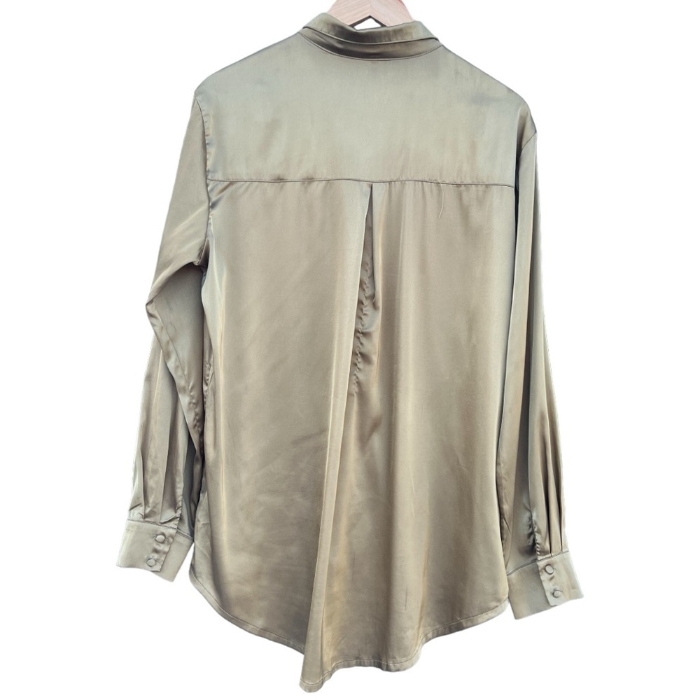 Kat The Label | Satin Pajama Shirt Olive | M - Picture 9 of 13